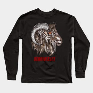 Satanic goat Demonocracy Long Sleeve T-Shirt